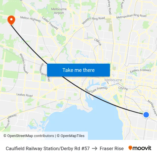 Caulfield Railway Station/Derby Rd #57 to Fraser Rise map