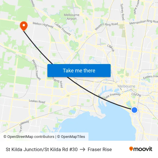 St Kilda Junction/St Kilda Rd #30 to Fraser Rise map