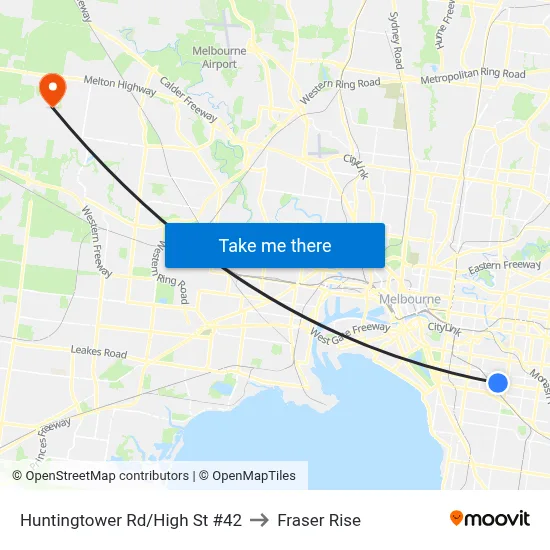 Huntingtower Rd/High St #42 to Fraser Rise map