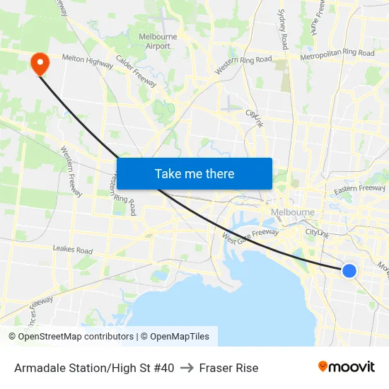 Armadale Station/High St #40 to Fraser Rise map