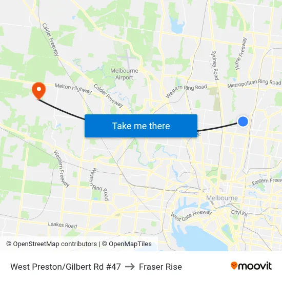 West Preston/Gilbert Rd #47 to Fraser Rise map