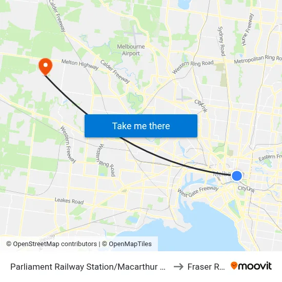 Parliament Railway Station/Macarthur St #10 to Fraser Rise map