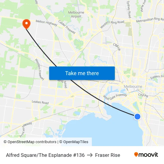 Alfred Square/The Esplanade #136 to Fraser Rise map