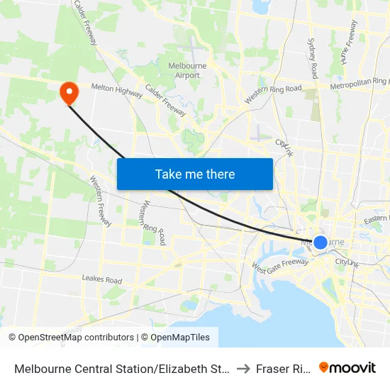 Melbourne Central Station/Elizabeth St #5 to Fraser Rise map