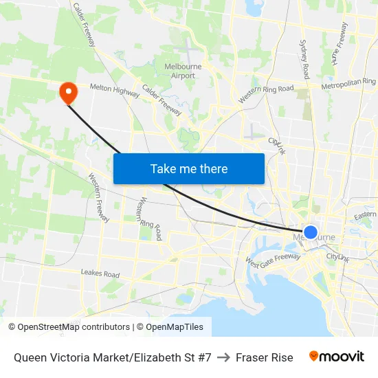 Queen Victoria Market/Elizabeth St #7 to Fraser Rise map