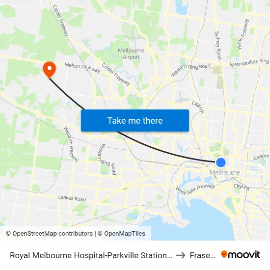 Royal Melbourne Hospital-Parkville Station/Royal Pde (Parkv... #10 to Fraser Rise map