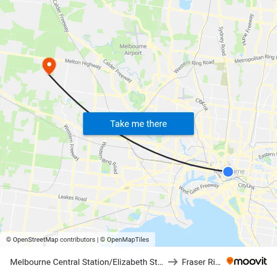 Melbourne Central Station/Elizabeth St #5 to Fraser Rise map