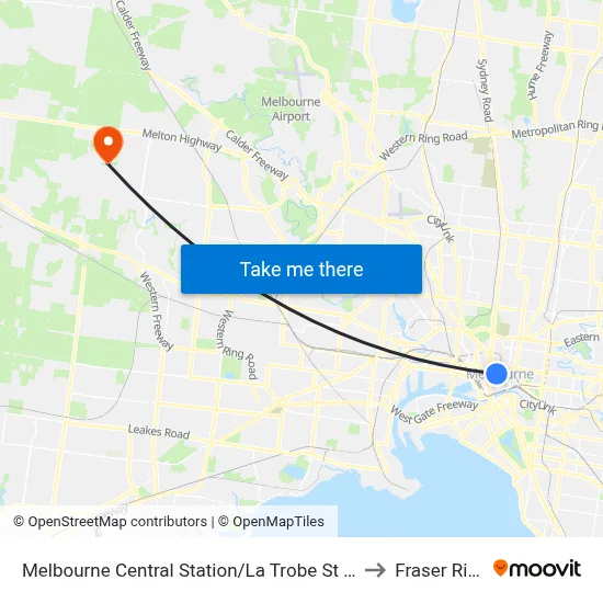 Melbourne Central Station/La Trobe St  #5 to Fraser Rise map