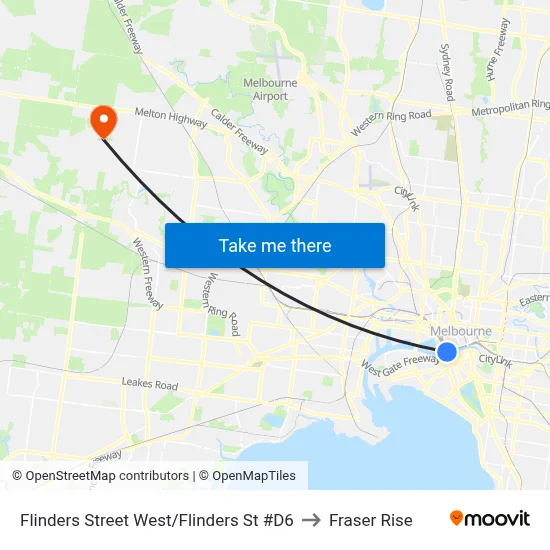 Flinders Street West/Flinders St #D6 to Fraser Rise map