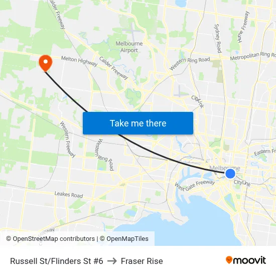 Russell St/Flinders St #6 to Fraser Rise map