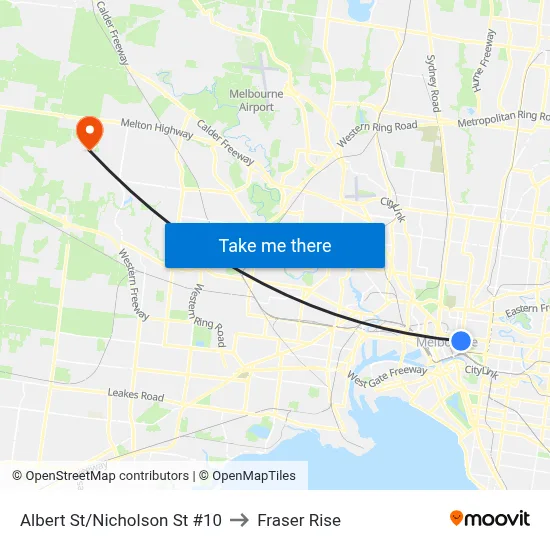 Albert St/Nicholson St #10 to Fraser Rise map
