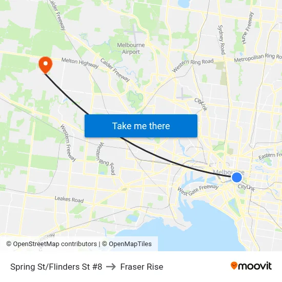 Spring St/Flinders St #8 to Fraser Rise map
