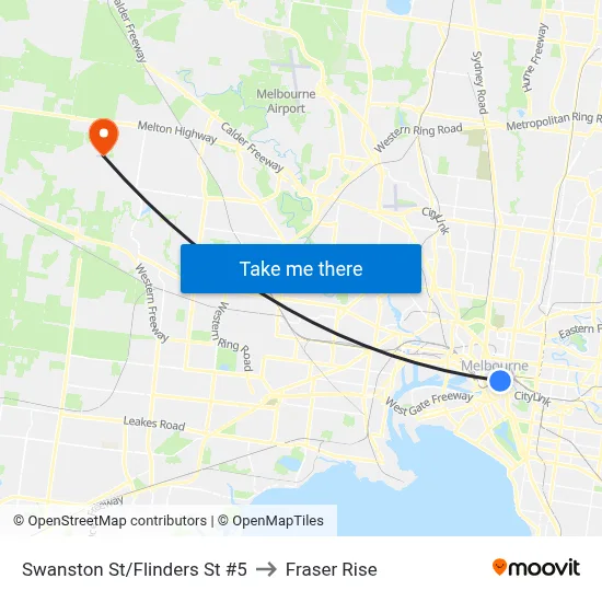 Swanston St/Flinders St #5 to Fraser Rise map