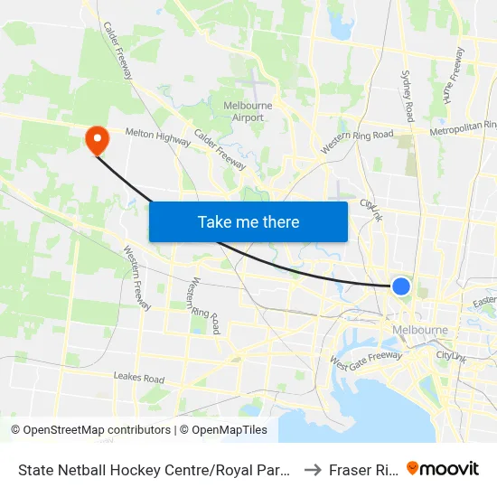 State Netball Hockey Centre/Royal Park #25 to Fraser Rise map