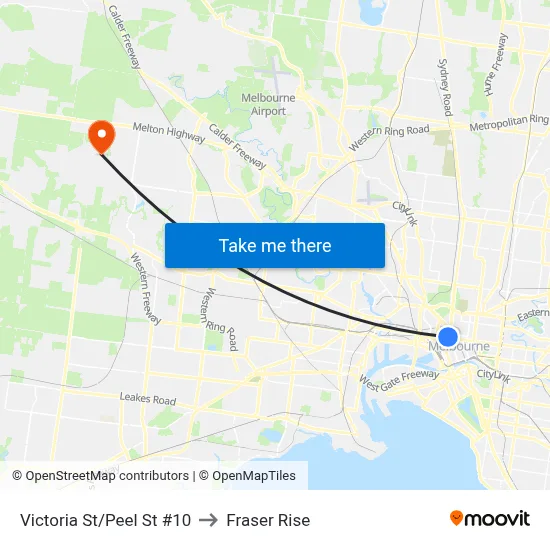 Victoria St/Peel St #10 to Fraser Rise map
