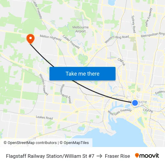 Flagstaff Railway Station/William St #7 to Fraser Rise map