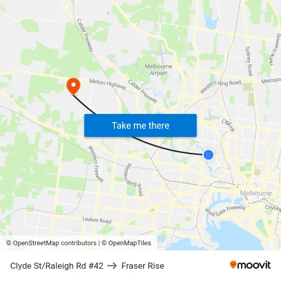 Clyde St/Raleigh Rd #42 to Fraser Rise map