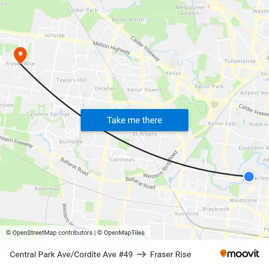 Central Park Ave/Cordite Ave #49 to Fraser Rise map