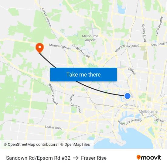 Sandown Rd/Epsom Rd #32 to Fraser Rise map