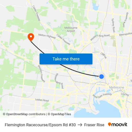 Flemington Racecourse/Epsom Rd #30 to Fraser Rise map