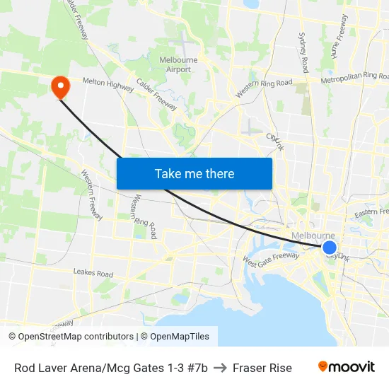 Rod Laver Arena/Mcg Gates 1-3 #7b to Fraser Rise map