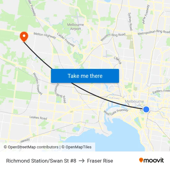 Richmond Station/Swan St #8 to Fraser Rise map
