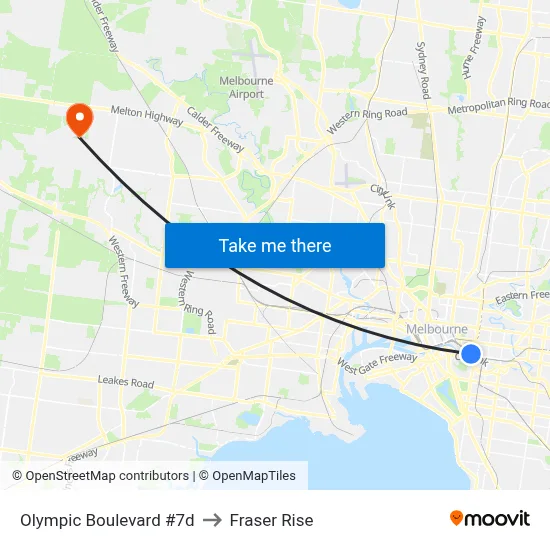 Olympic Boulevard #7d to Fraser Rise map