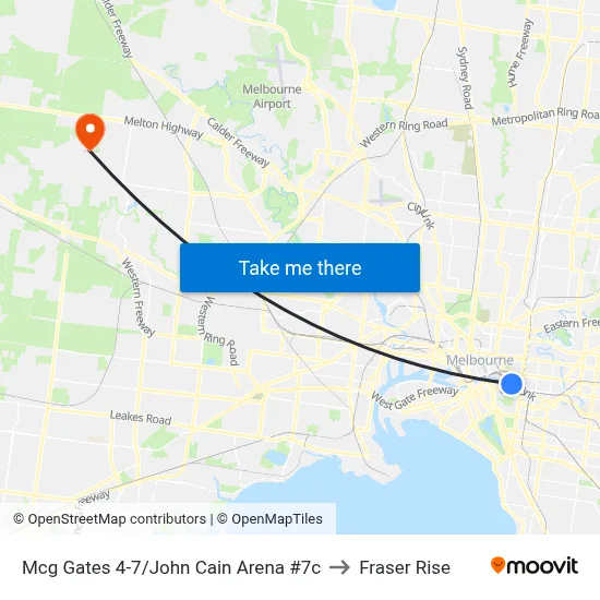 Mcg Gates 4-7/John Cain Arena #7c to Fraser Rise map