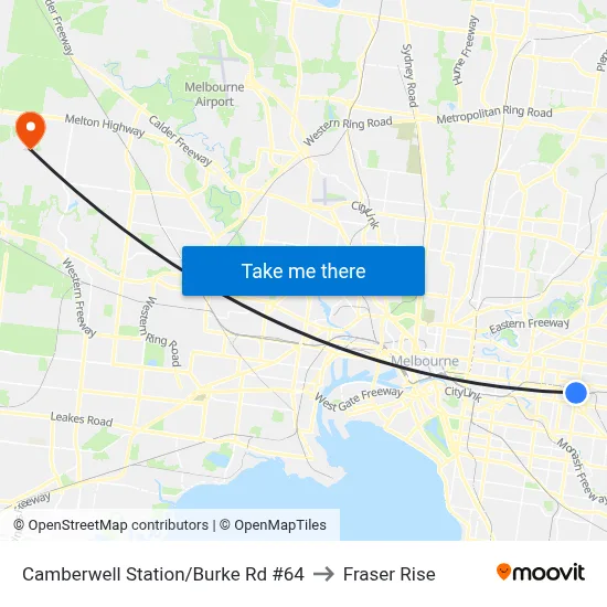 Camberwell Station/Burke Rd #64 to Fraser Rise map