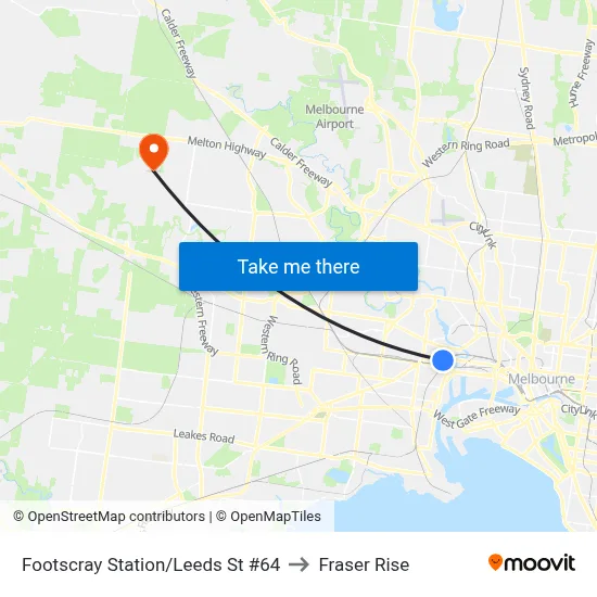 Footscray Station/Leeds St #64 to Fraser Rise map