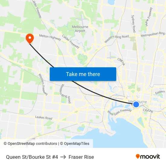 Queen St/Bourke St #4 to Fraser Rise map