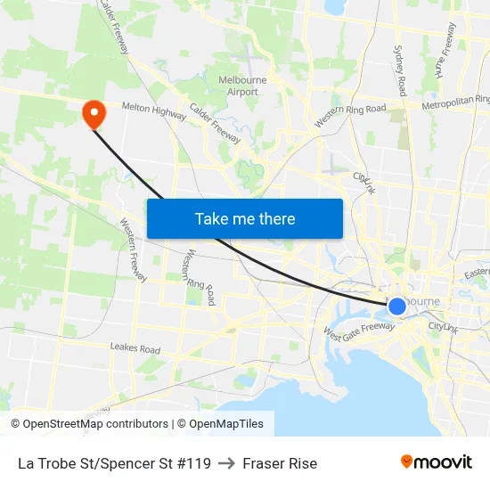 La Trobe St/Spencer St #119 to Fraser Rise map