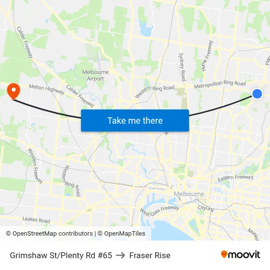 Grimshaw St/Plenty Rd #65 to Fraser Rise map