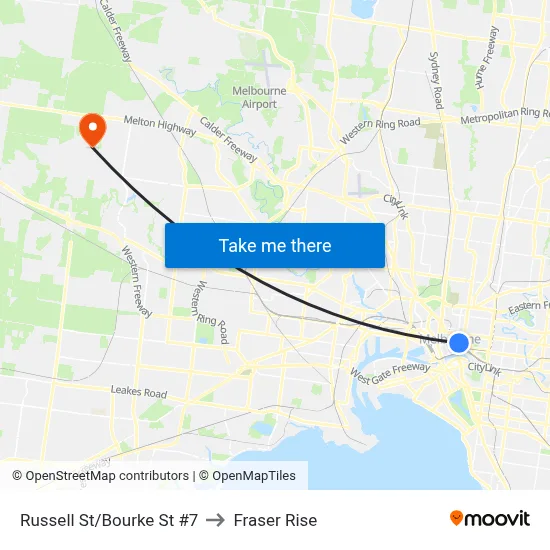 Russell St/Bourke St #7 to Fraser Rise map
