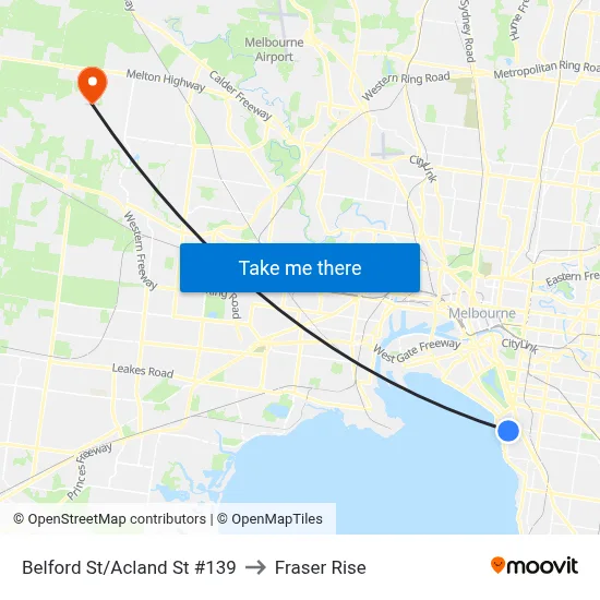 Belford St/Acland St #139 to Fraser Rise map
