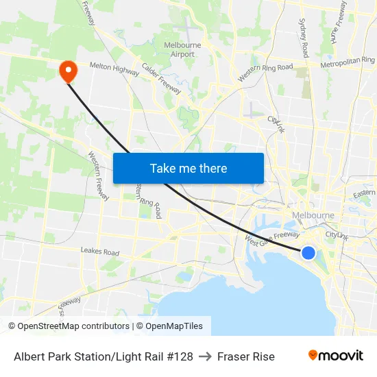 Albert Park Station/Light Rail #128 to Fraser Rise map