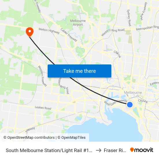 South Melbourne Station/Light Rail #127 to Fraser Rise map