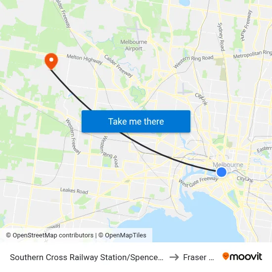 Southern Cross Railway Station/Spencer St #122 to Fraser Rise map