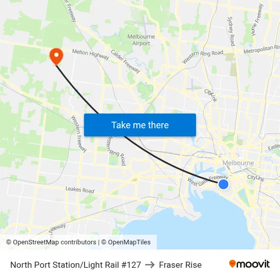 North Port Station/Light Rail #127 to Fraser Rise map