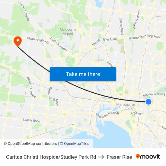 Caritas Christi Hospice/Studley Park Rd to Fraser Rise map