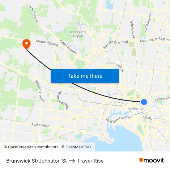 Brunswick St/Johnston St to Fraser Rise map