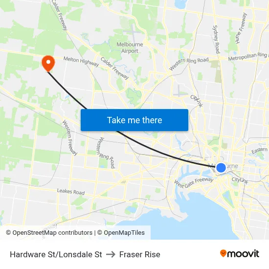Hardware St/Lonsdale St to Fraser Rise map