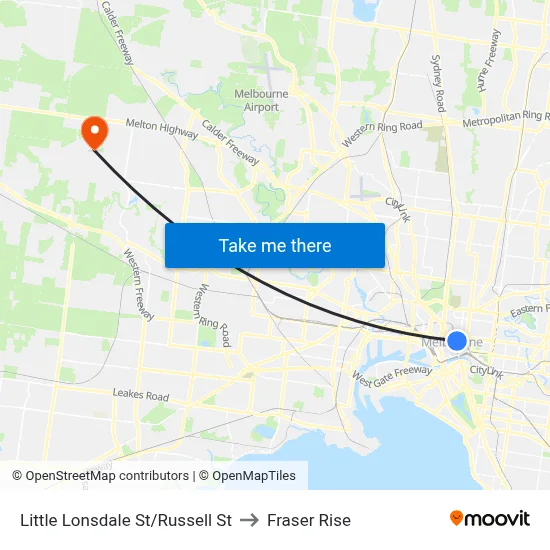 Little Lonsdale St/Russell St to Fraser Rise map