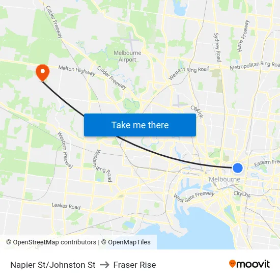 Napier St/Johnston St to Fraser Rise map