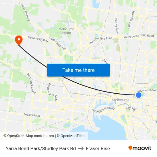 Yarra Bend Park/Studley Park Rd to Fraser Rise map