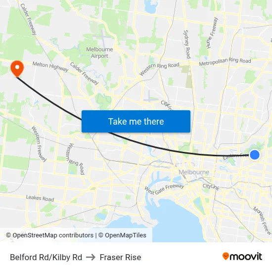 Belford Rd/Kilby Rd to Fraser Rise map