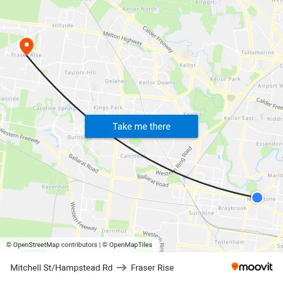Mitchell St/Hampstead Rd to Fraser Rise map