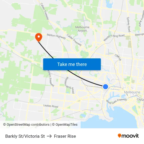 Barkly St/Victoria St to Fraser Rise map