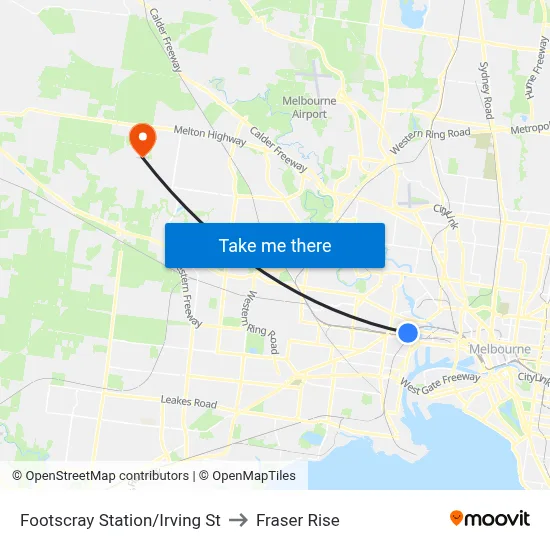 Footscray Station/Irving St to Fraser Rise map