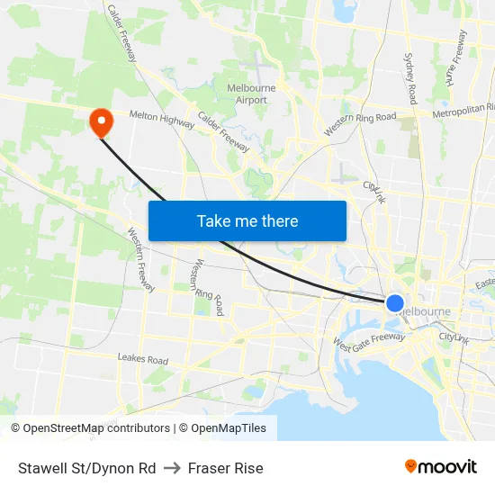 Stawell St/Dynon Rd to Fraser Rise map